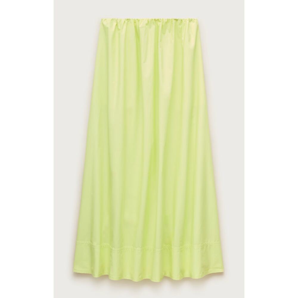 NWT J.Crew Pull-On Midi Skirt in Cotton Poplin Lime Nectar Green - Size M